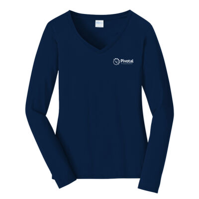 PIVOTAL PLACEMENT - Ladies Long Sleeve Fan Favorite V Neck Tee Thumbnail